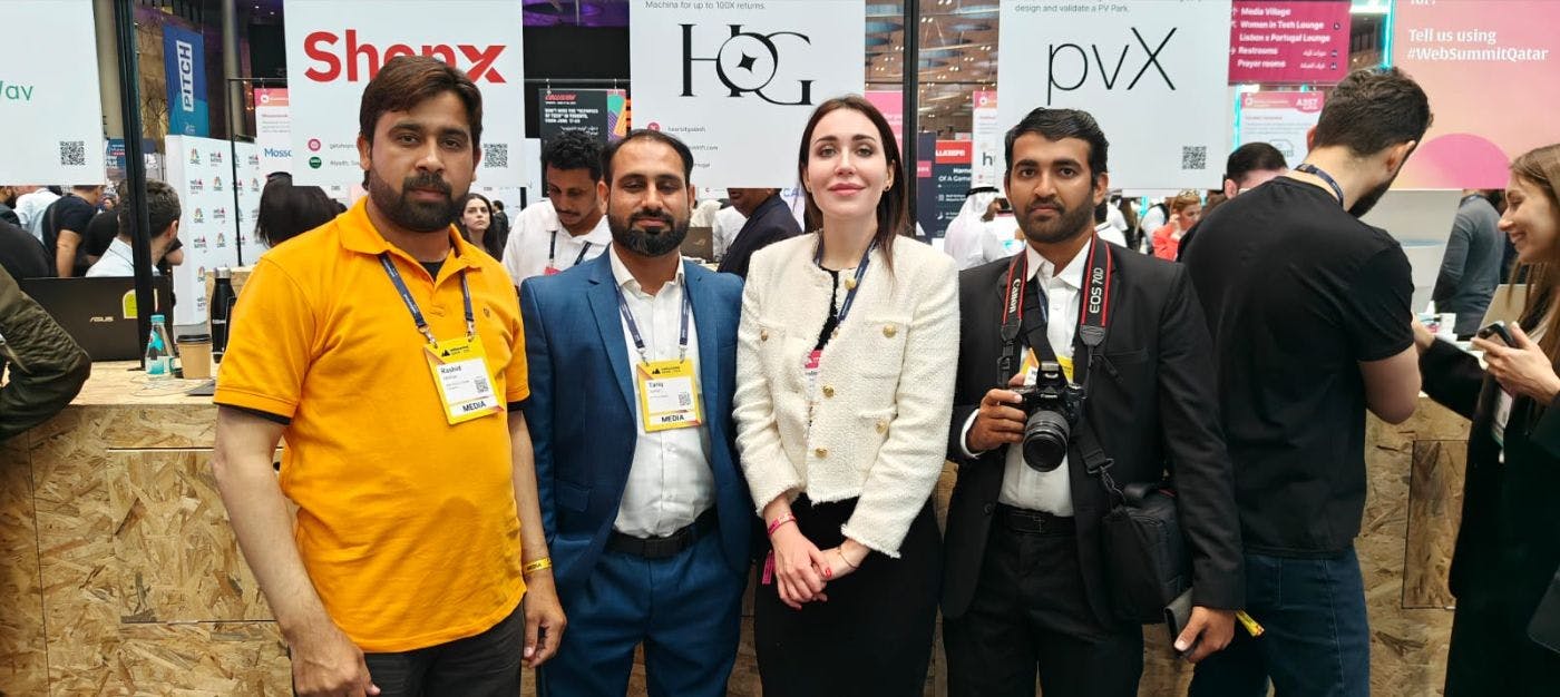 Caroline Matusso presenting HoG at Websummit Qatar 2024