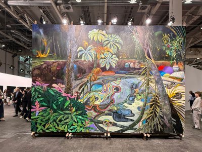 A large-scale landscape painting.