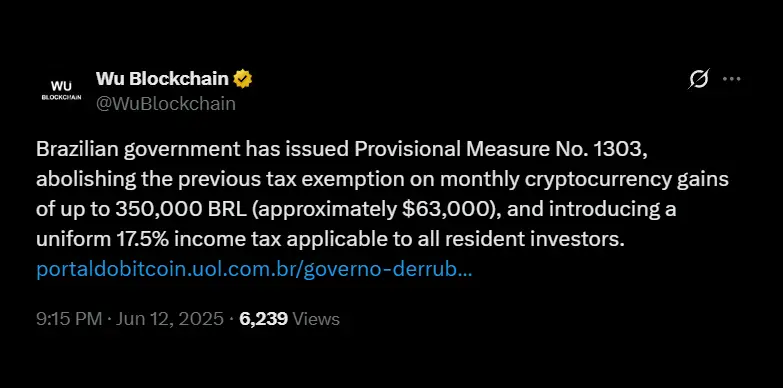 Brazil government to end tax exempt and impose 17.5 flat tax rate Brazil government to end tax exempt and impose 17.5 flat tax rate