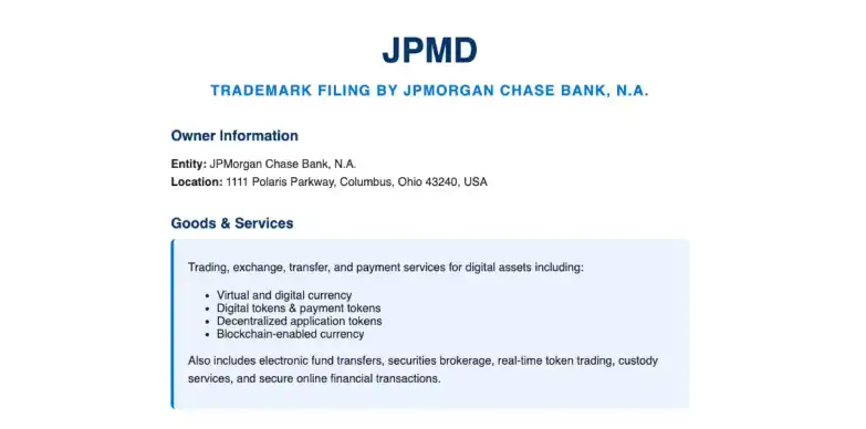 JPMorgan (JPMD) Stablecoin