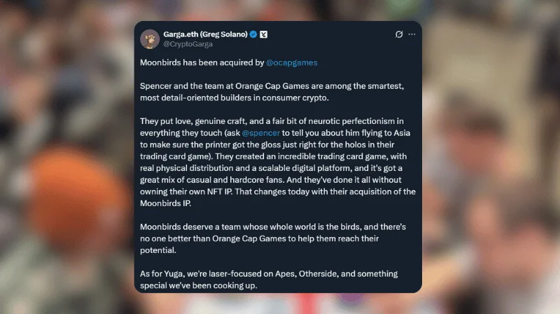 Yuga Labs Sells Moonbirds IP to Orange Cap Games