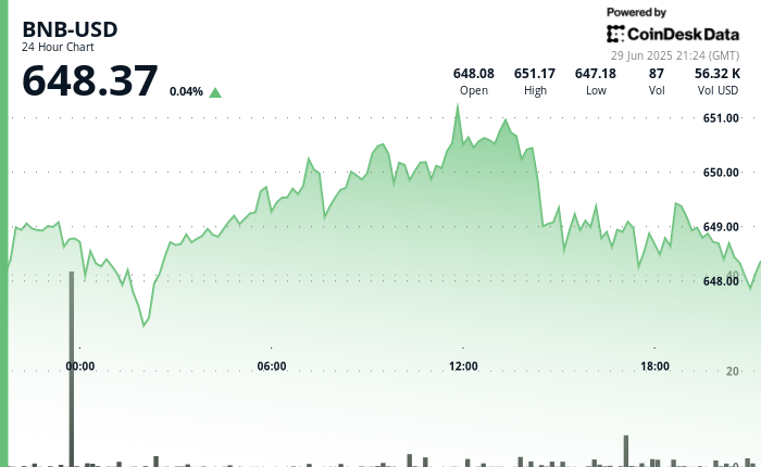 BNB Holds Steady at $648 Ahead of Maxwell Hard Fork Upgrade on BSC Mainnet