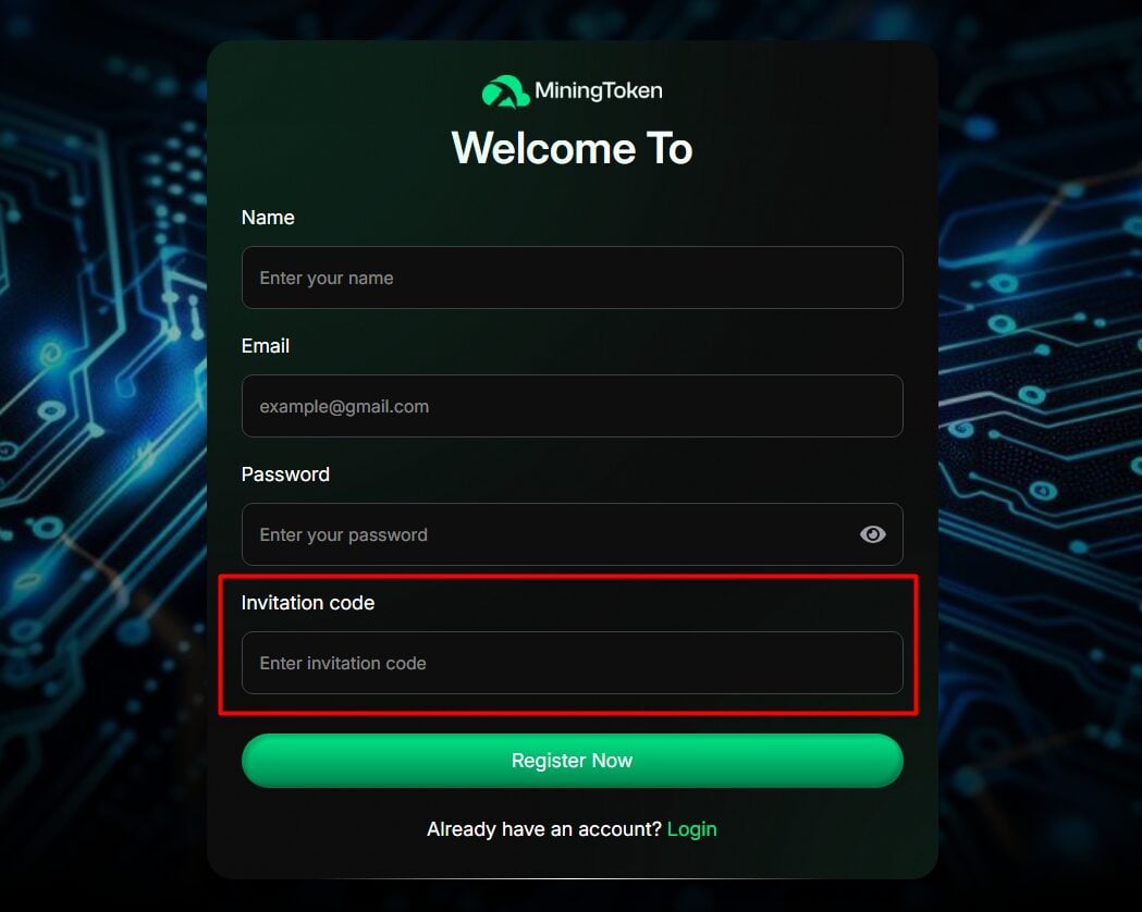 Input an invitation code if you have one—this field is optional.