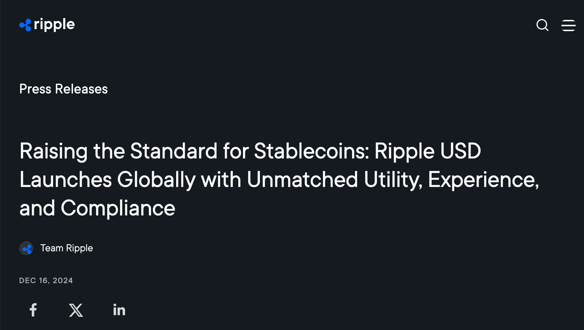 The Introduction of RLUSD Stablecoin