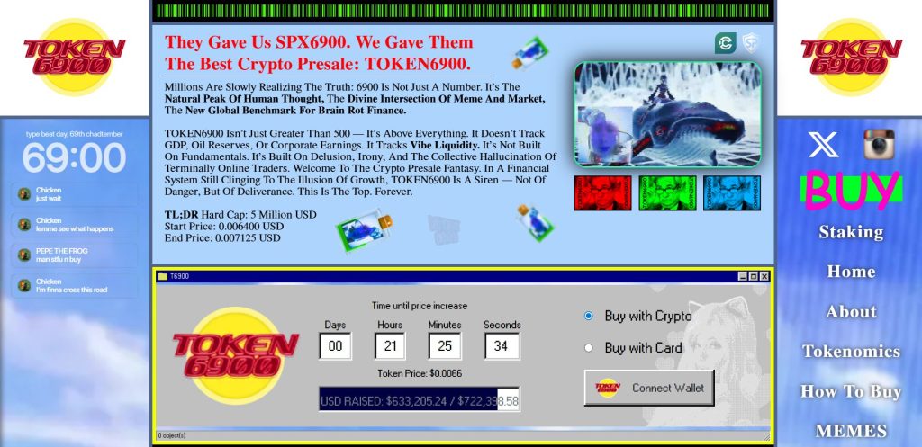 TOKEN6900 presale website.