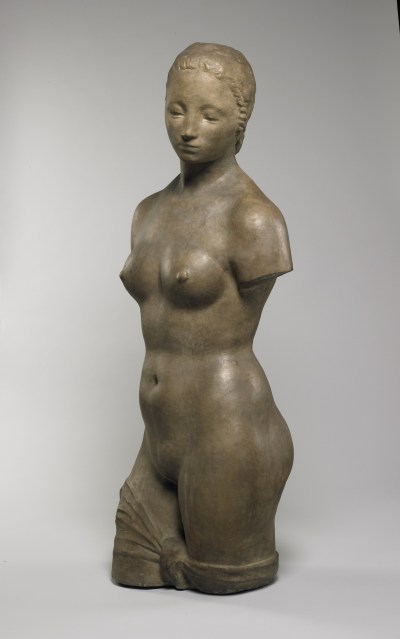 A sculpture of a nude woman.