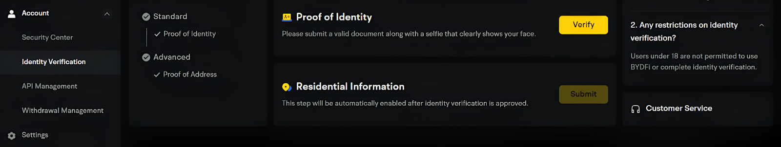 Step 2: Complete the Know-Your-Customer (KYC) process