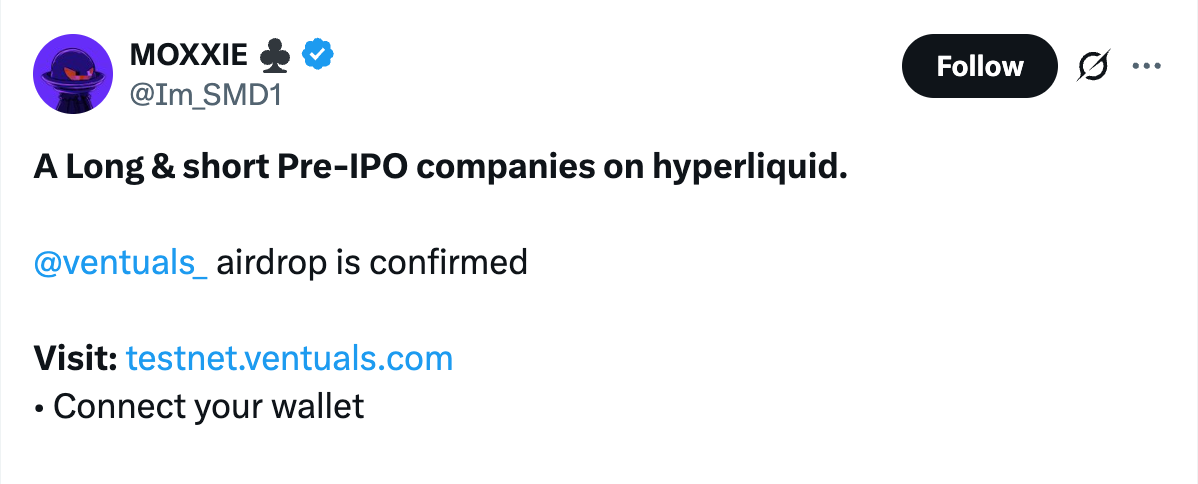 Ventuals Testnet, VLP Vault, and Airdrop Potentials