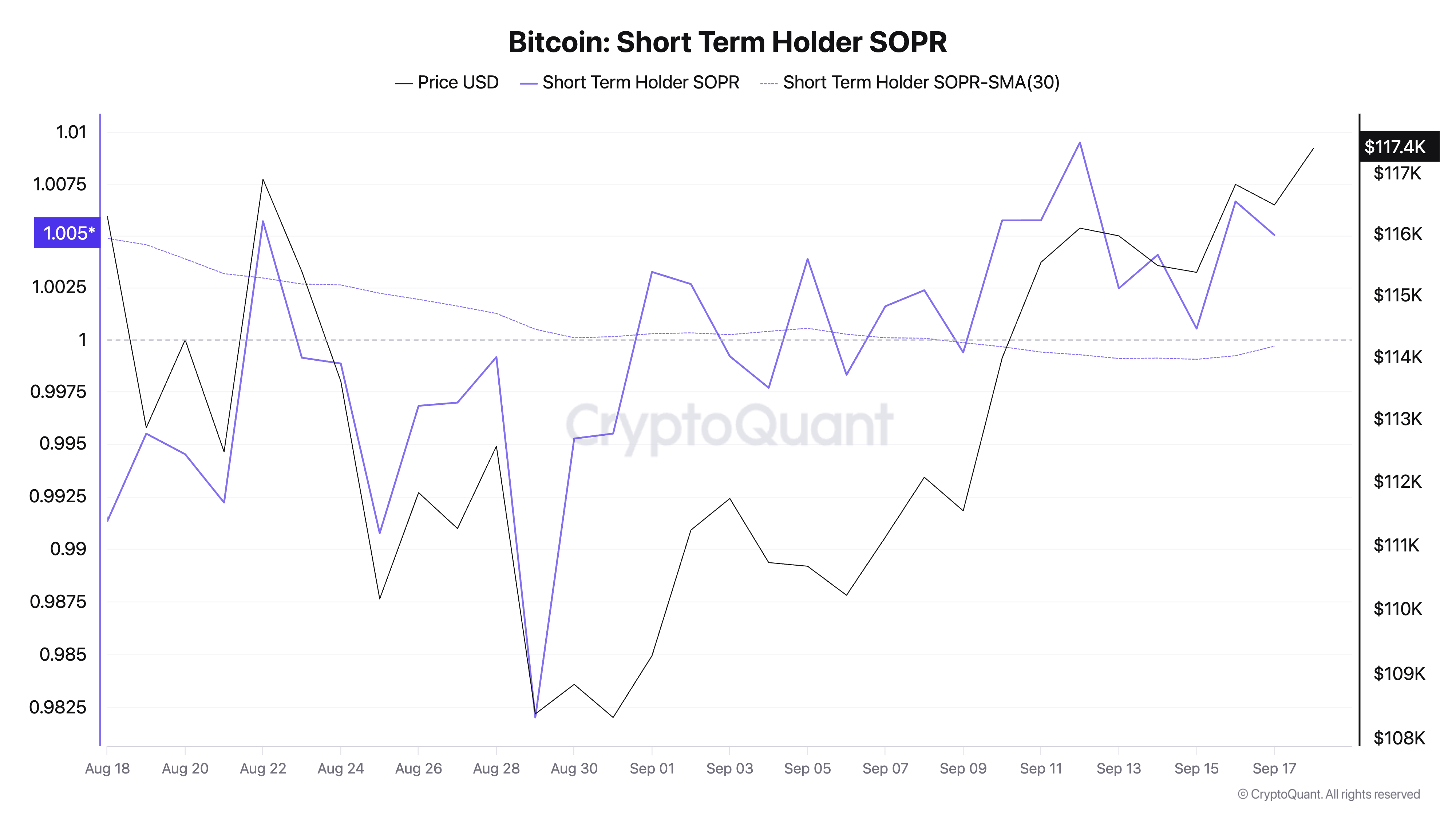 bitcoin STH SOPR