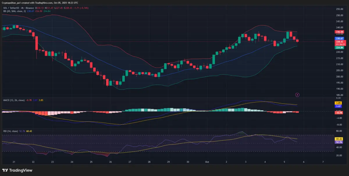 SOL/USDT chart by Tradingview