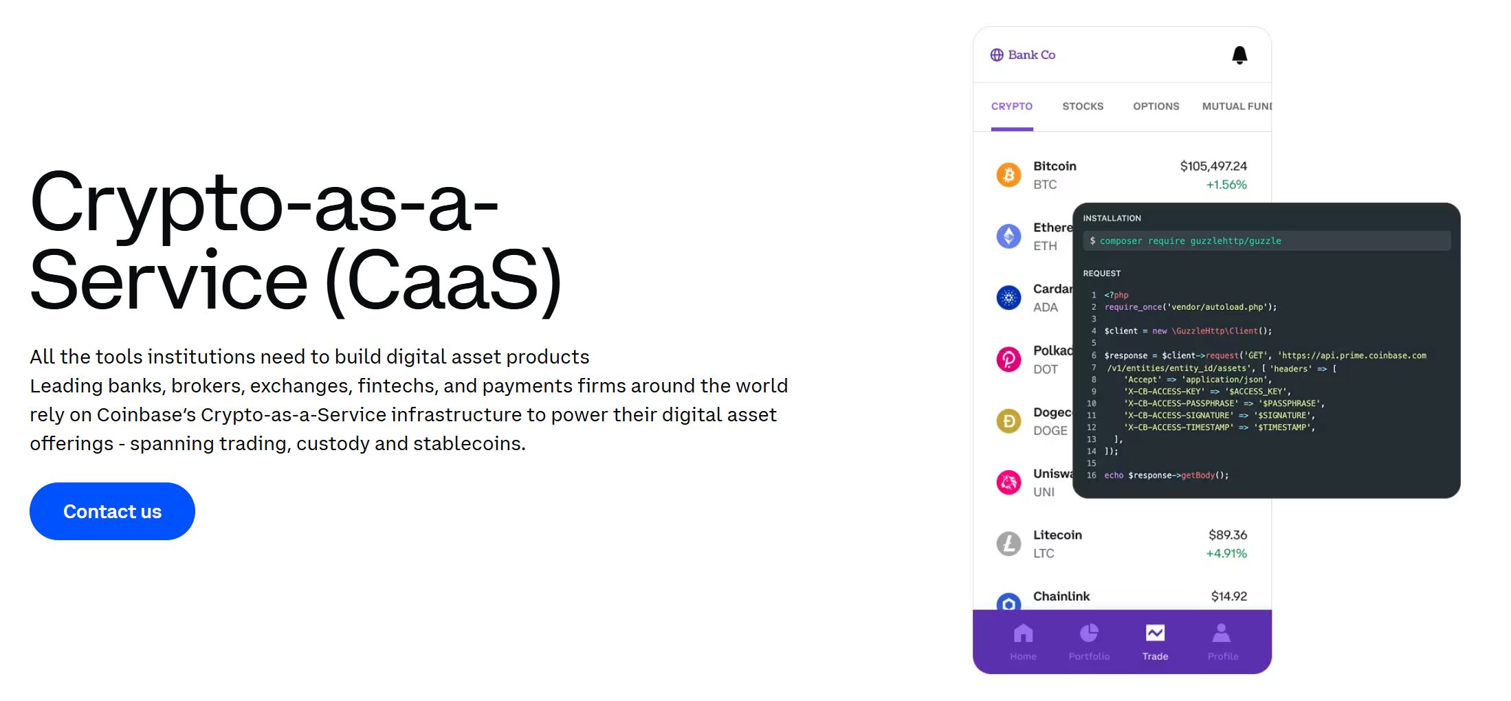 Coinbase Crypto-as-a-Service (CaaS)