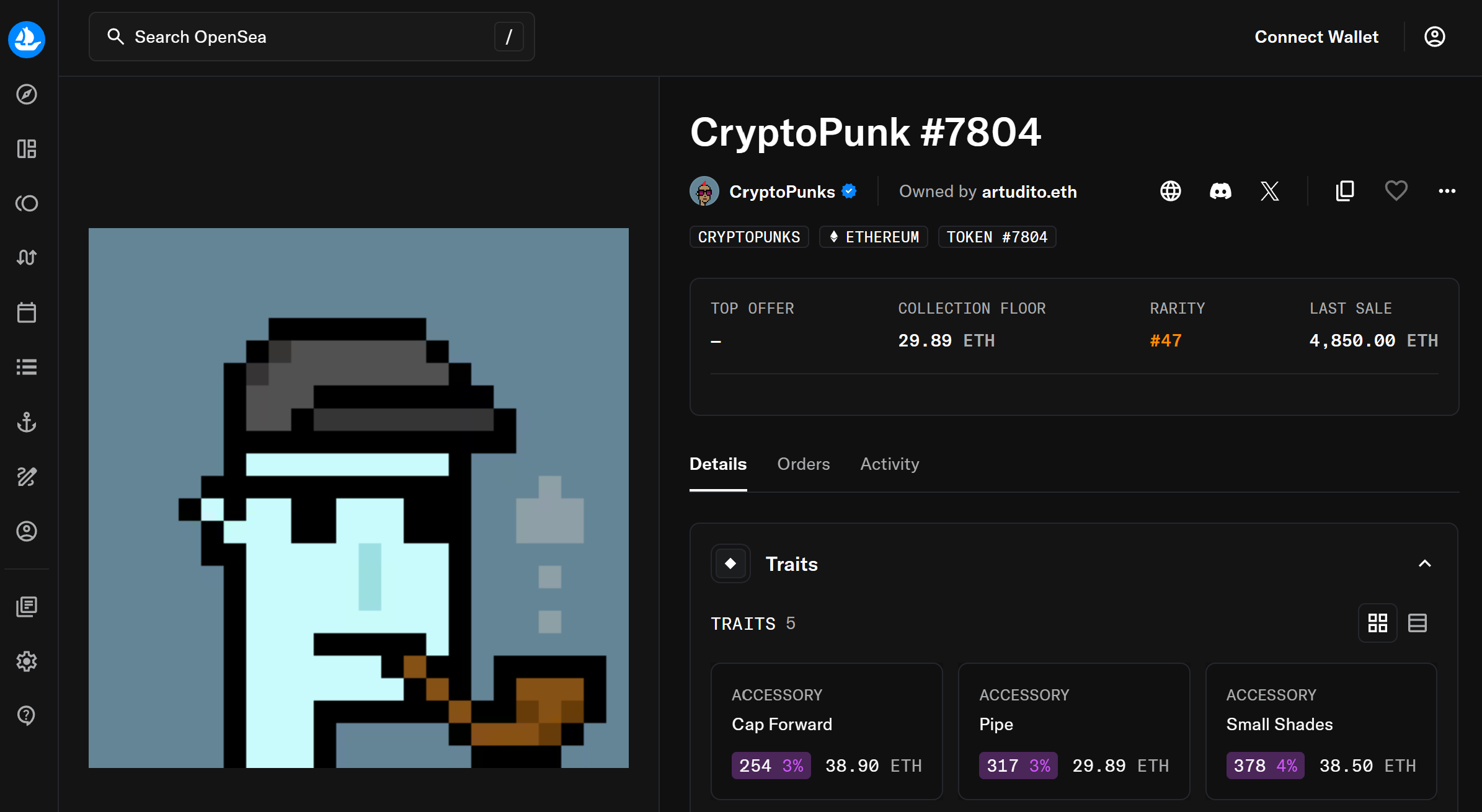 CryptoPunk #7804 – $7.57 Million