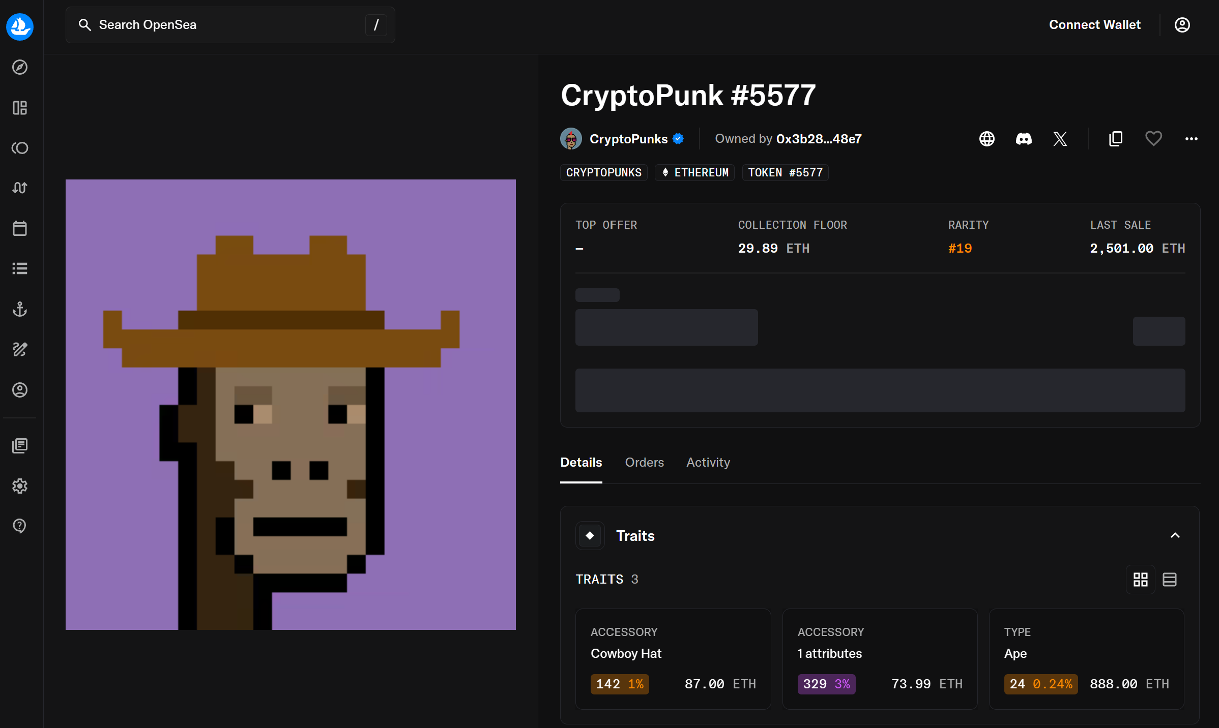 CryptoPunk #5577 – $7.7 Million