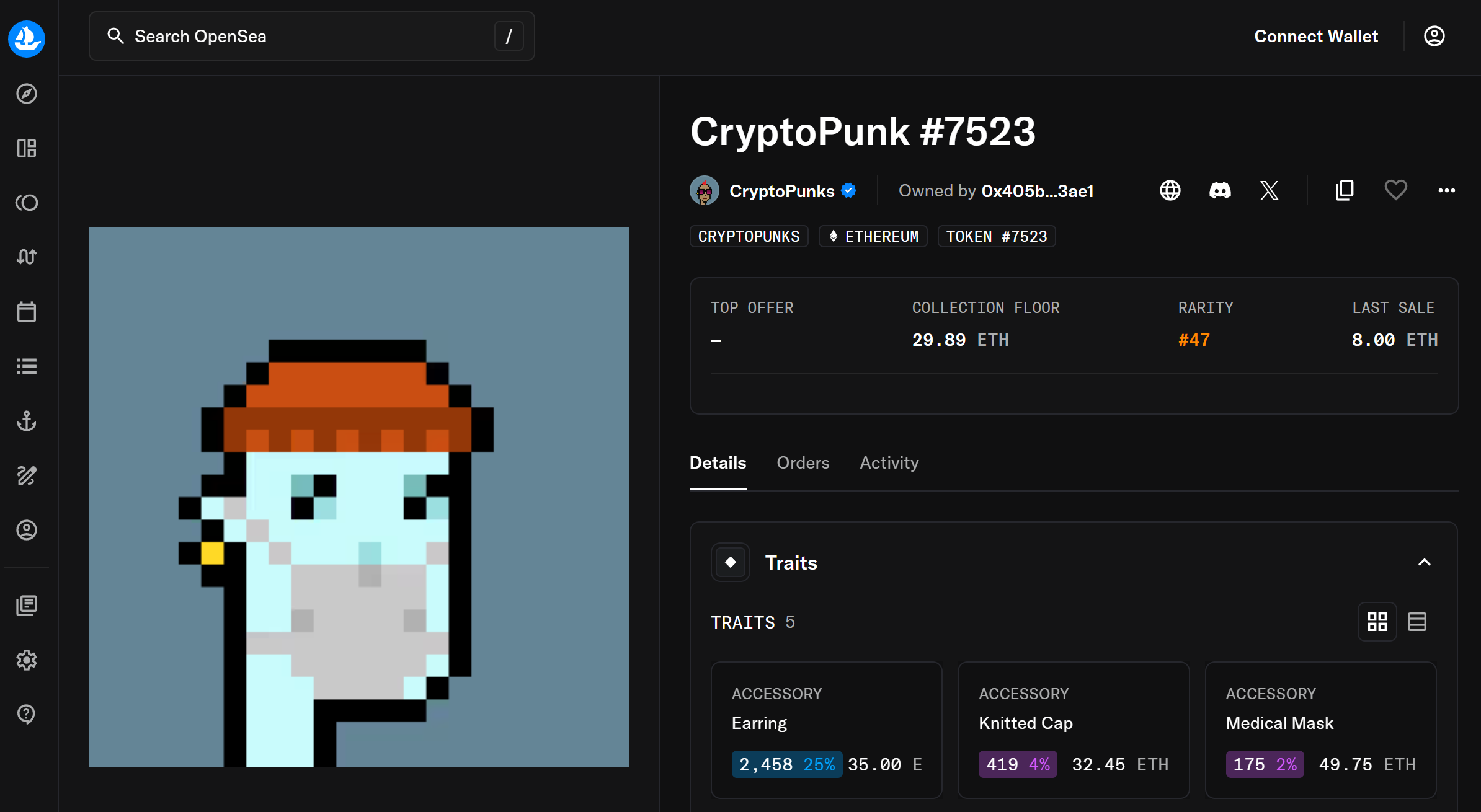 CryptoPunk #7523 – $11.75 Million