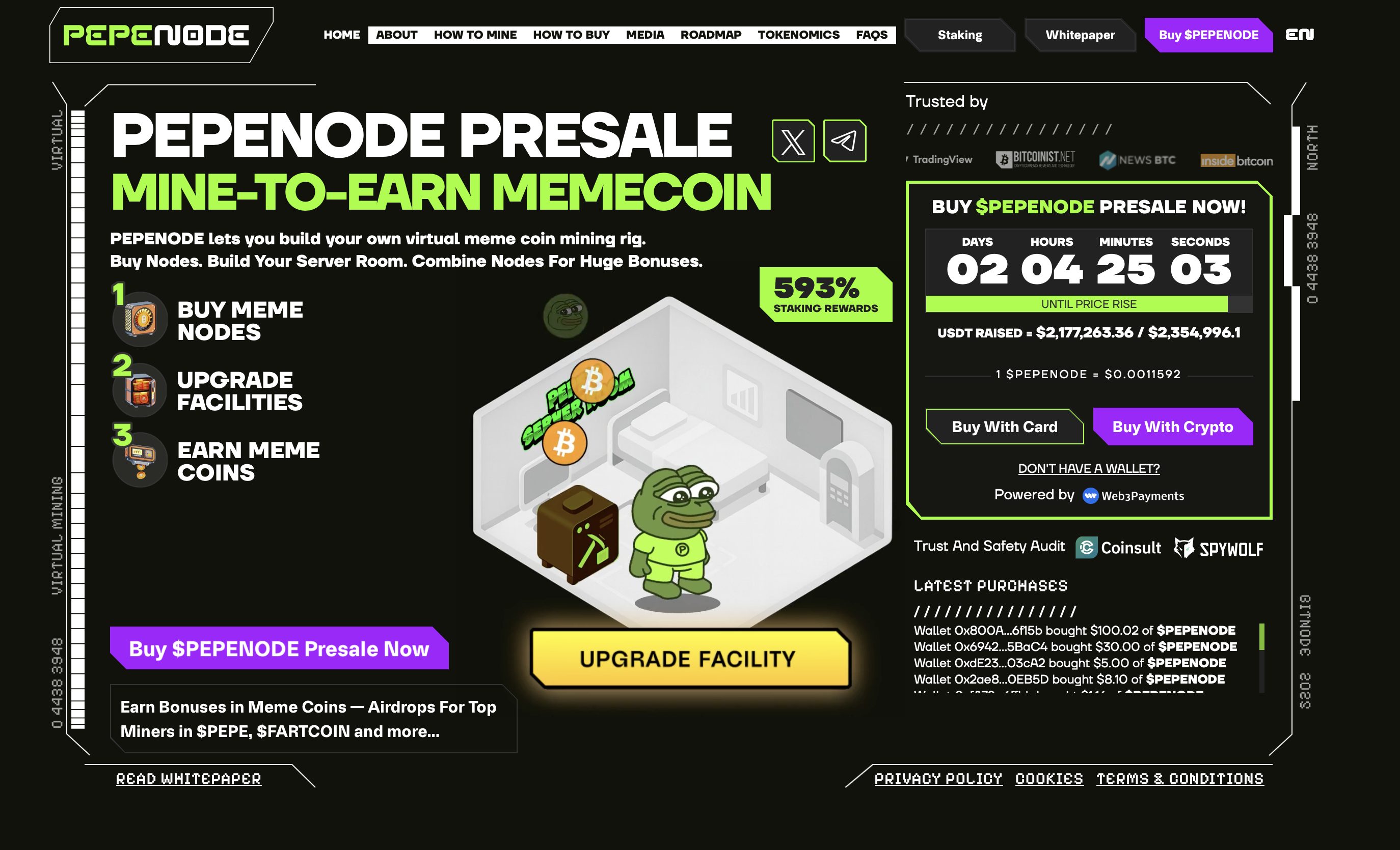 PEPENODE presale page - best altcoin coin to buy.