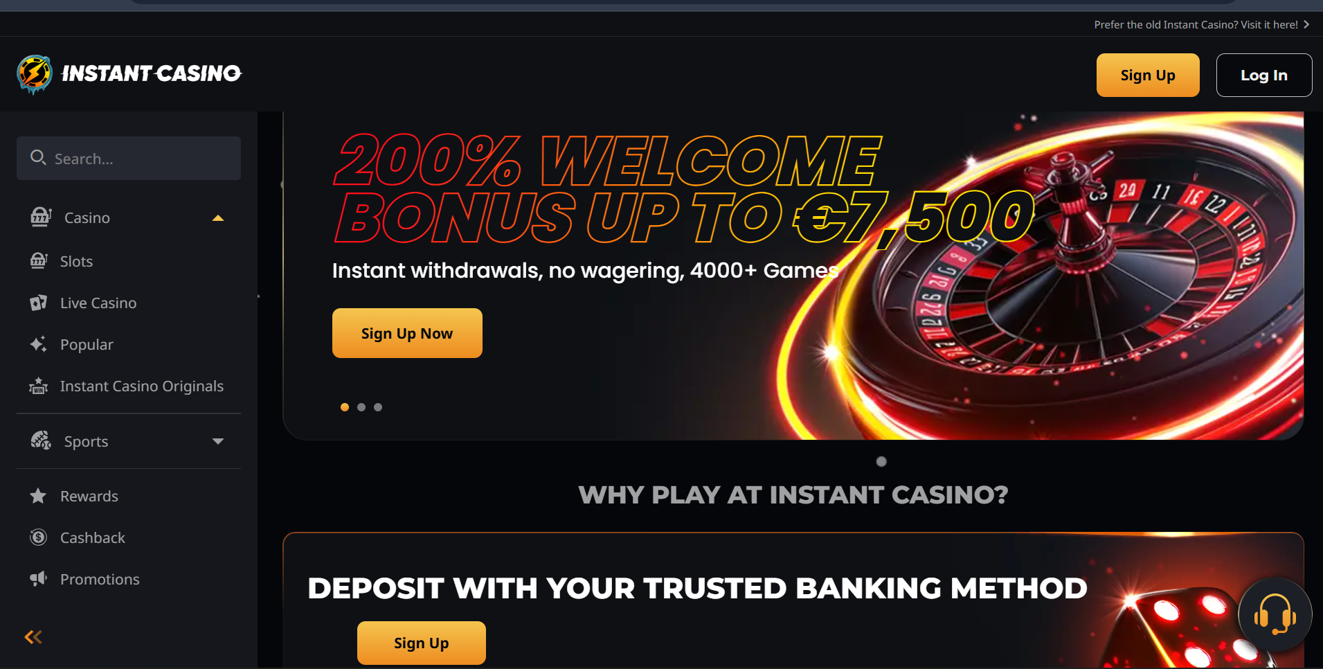 Instant Casino- Best for Fast Entry