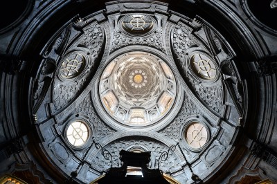 An ornate domed ceiling.