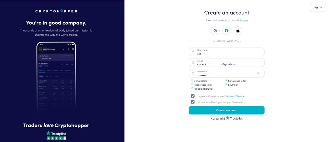 cryptohopper-sign-in