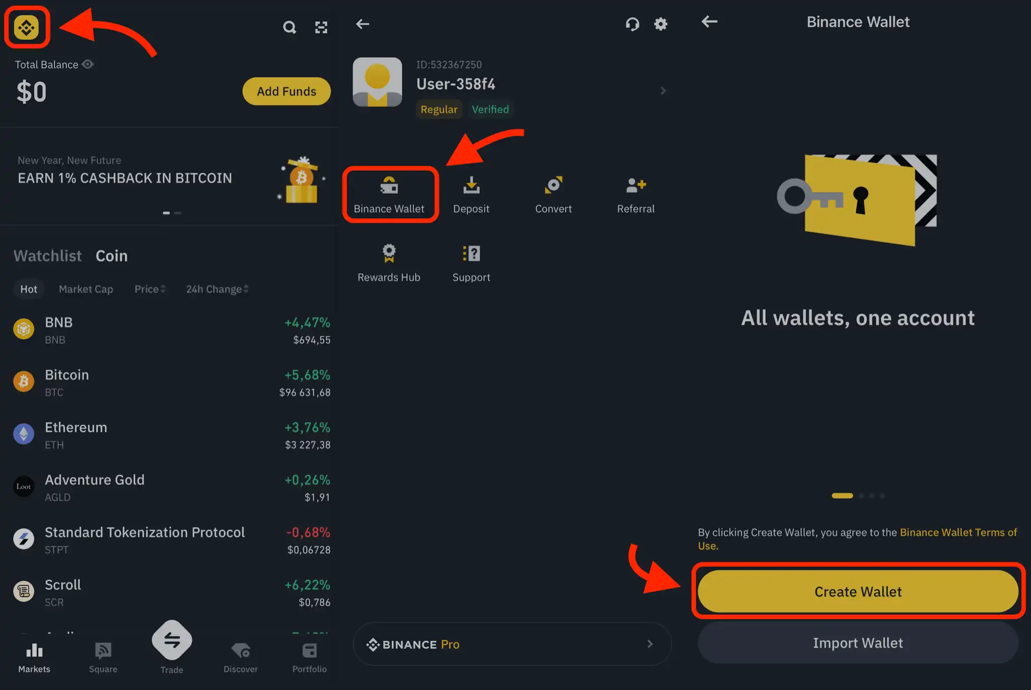 Access Binance Wallet