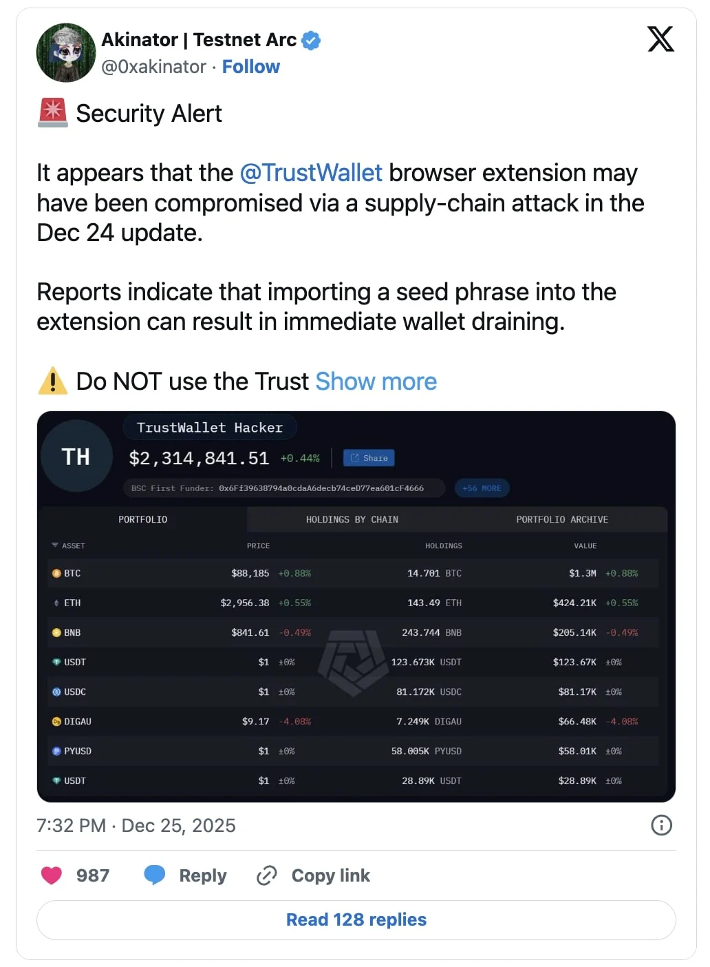 Mystery Drain on Popular Wallets