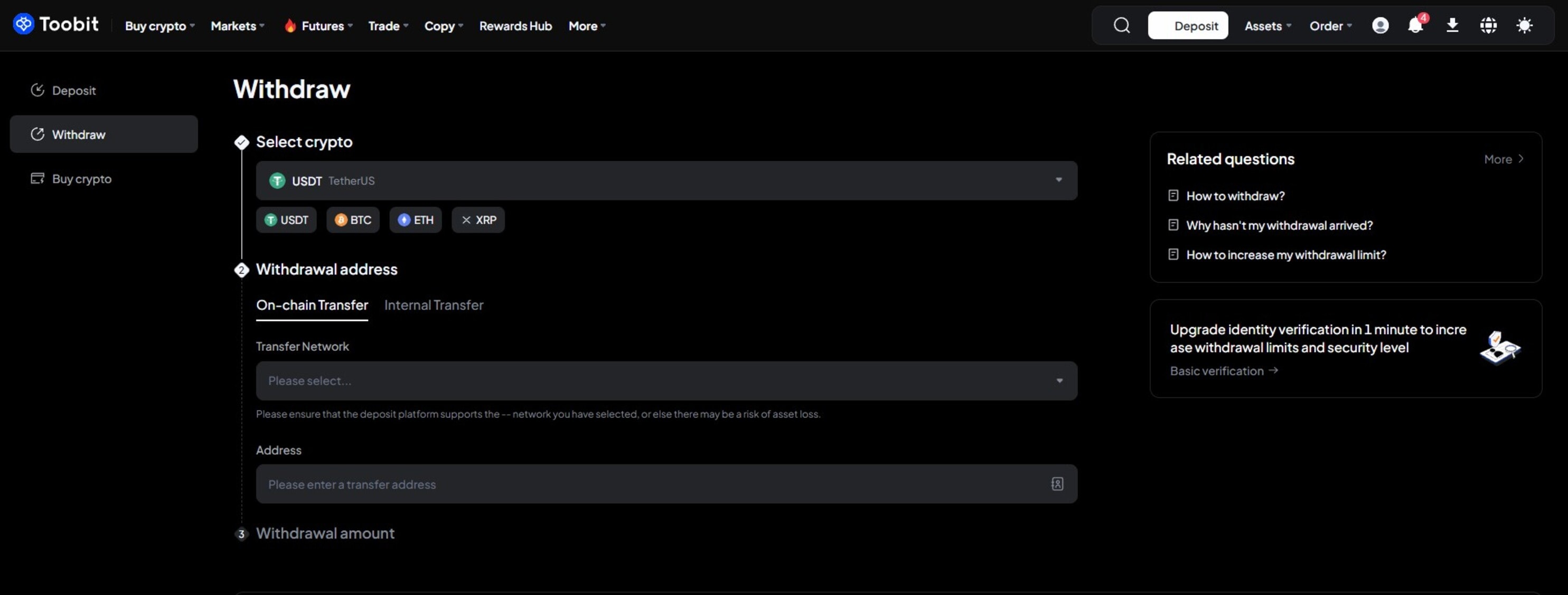 How to Withdraw on Toobit?
