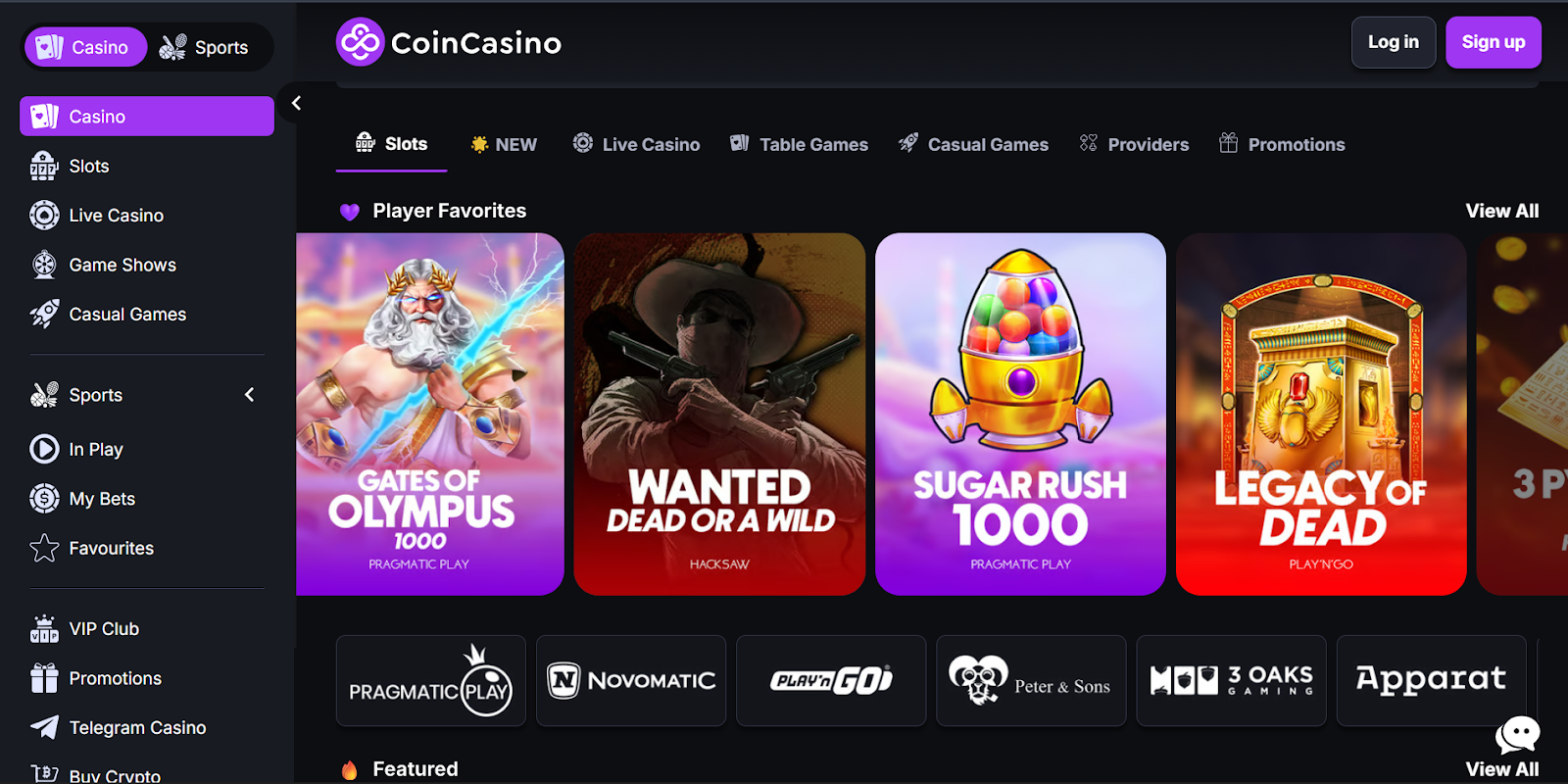 CoinCasino – Best for High Bonuses and Anonymous Crypto Play