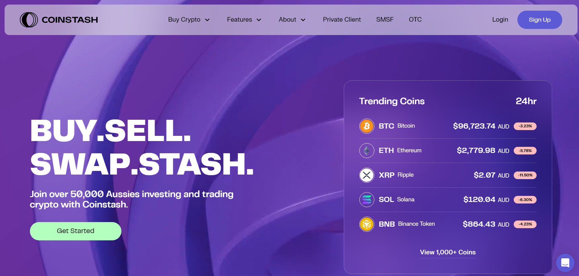 Coinstash - Best Crypto Exchanges for Australian Traders