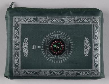 Prayer mat, polyester with a compass carry bag, Anlising, 2023