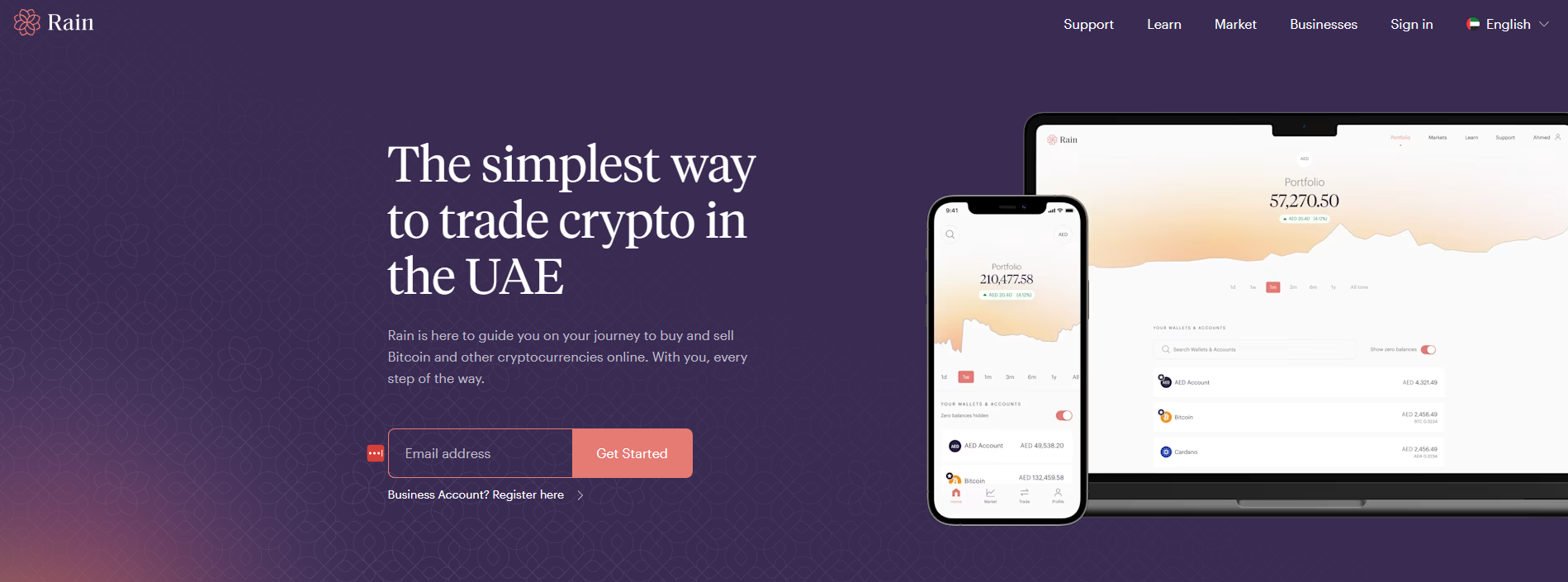 Rain - Best Crypto Exchanges in UAE