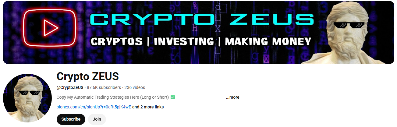 Crypto ZEUS - Best Crypto YouTube Channels