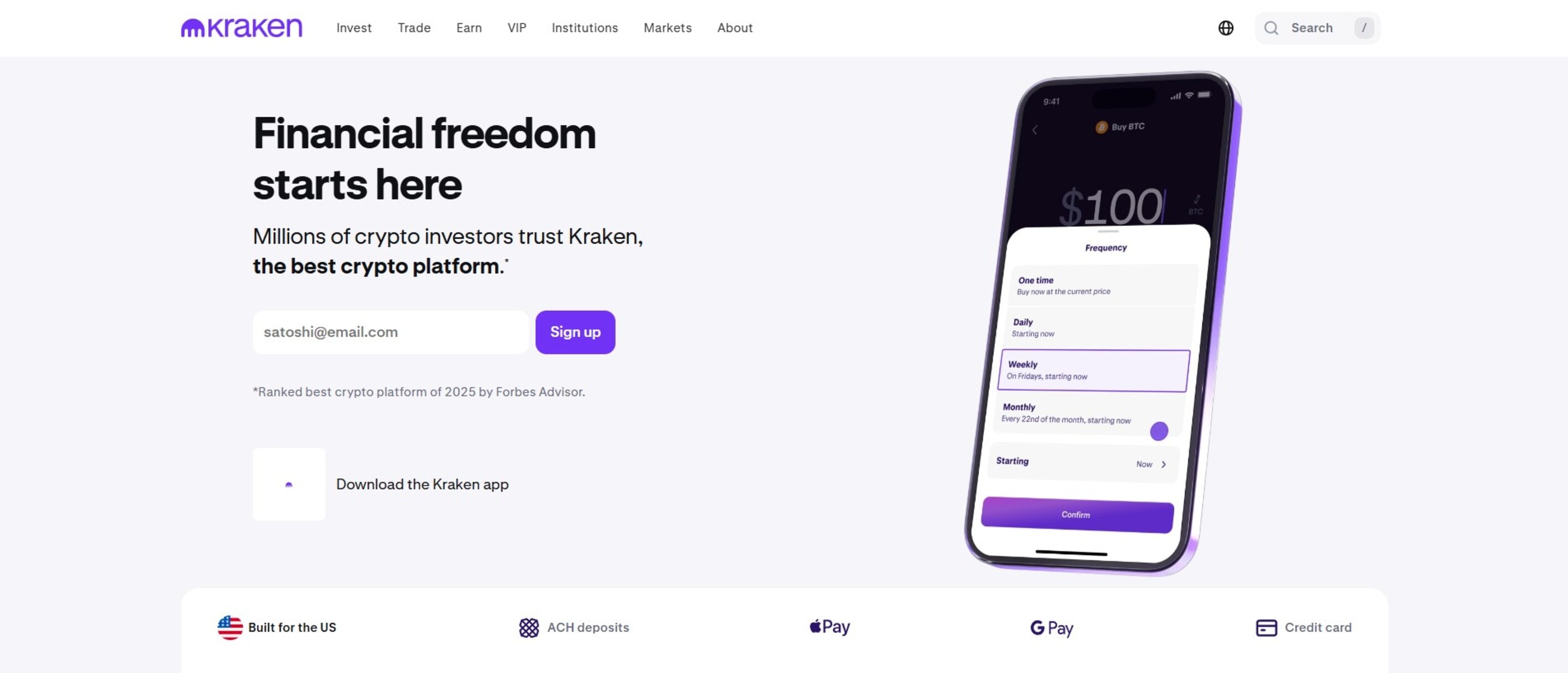 Kraken - Best for advanced traders and margin trading