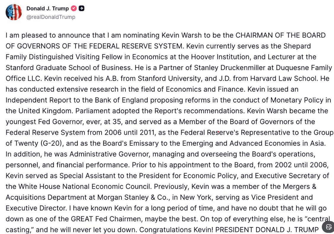 Kevin Warsh’s Professional History