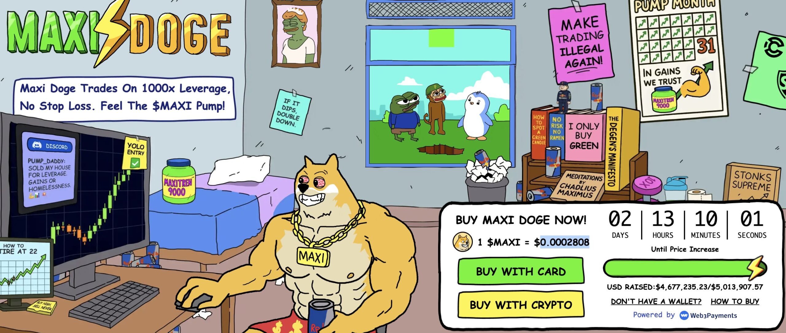 The Shiba Inu price is pumping as the meme coin sector gains ground on the broader market and attention is turning to the Maxi Doge presale